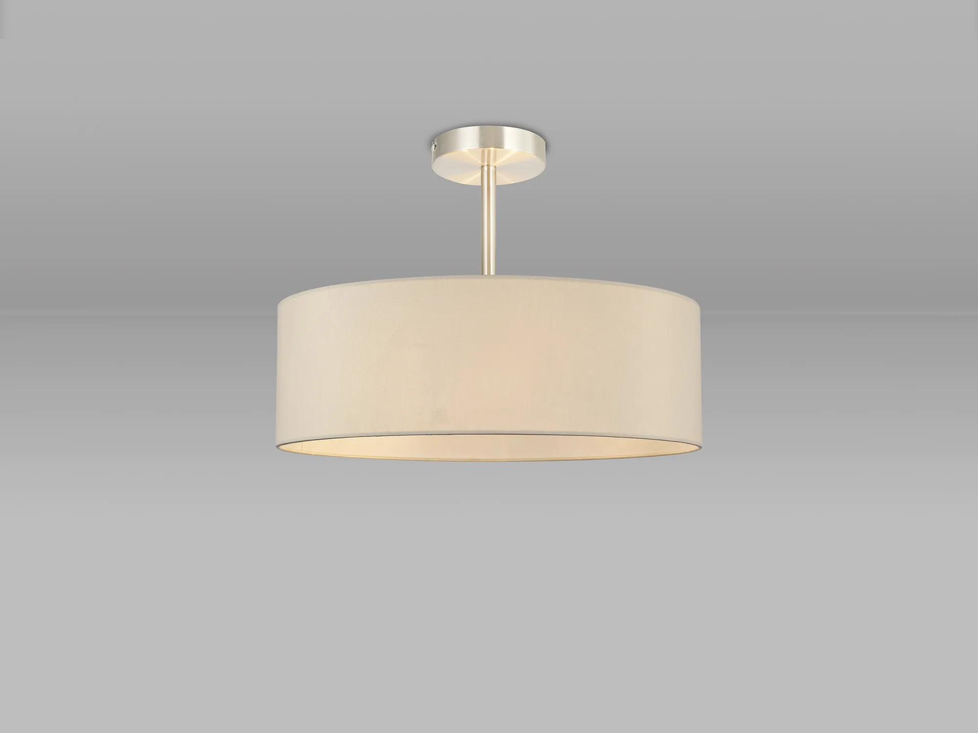 Baymont 45cm Semi Flush 5 Light Satin Nickel, Ivory Pearl/White DK0752  Deco Baymont SN IV